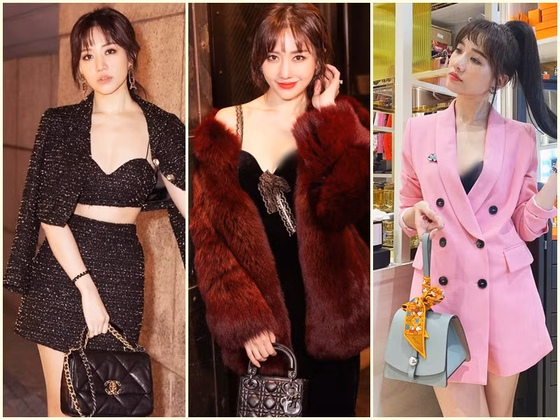 Hari Won là tín đồ túi xách hàng hiệu. Cô sở hữu túi xách Lady Dior Bag Black Cannage Lambskin trị giá 3.500 USD, túi Chanel Small Boy Handbag 4.600 USD, Chanel 19 Large Flap Bag 5.300 USD, Chanel 19 Flap Bag 4.800 USD. Ảnh: Zing