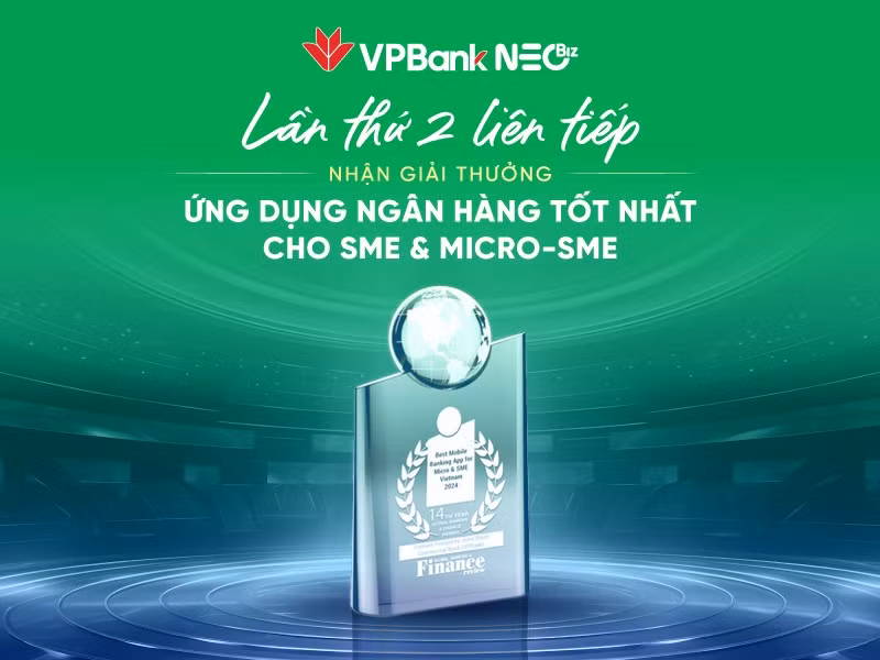 VPBank NEOBiz được Global Banking and Finance Review xướng tên ở giải thưởng VPBank NEOBiz duoc Global Banking and Finance Review xuong ten o giai thuong