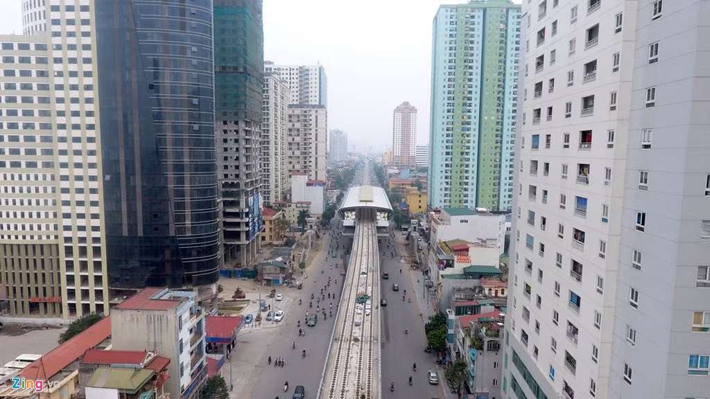 Ga Văn Quán (quận Hà Đông) dự kiến là một trong những điểm có lượng hành khách lớn bởi nơi đây mật độ nhà cao tầng dày đặc.