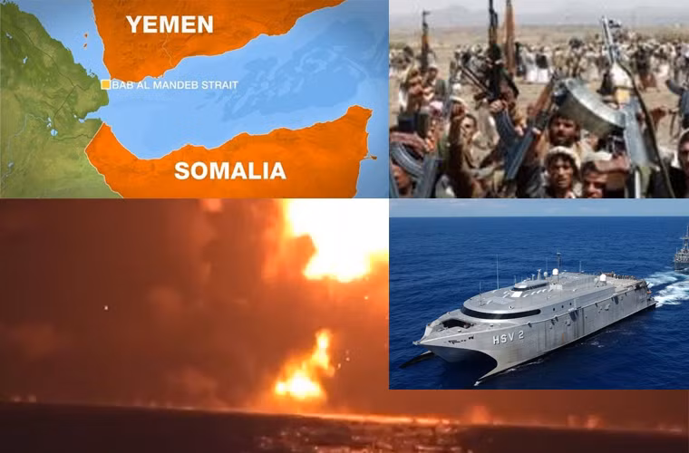 Phiến quân Houthi đưa ra đoạn video được cho là khoảnh khắc khi con tàu bị trúng tên lửa, kèm theotuyên bố trên website của mình rằng: "Quả tên lửa nhằm vào tàu chiến UAE xuất phát từ bờ biển Mokha. Con tàu đã bị phá hủy hoàn toàn".