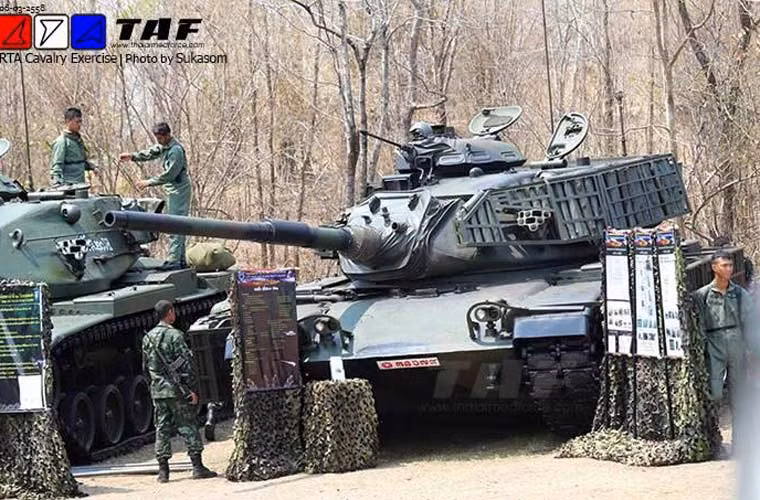 Cải tiến lắp giáp gỗ lên xe tăng M60A3 đã từng được Quân đội Thái Lan giới thiệu công khai.