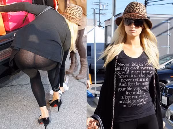 Chiếc quần legging có thể "phản chủ" khi bạn mặc áo ngắn và vô tình để lộ vòng ba thế này.