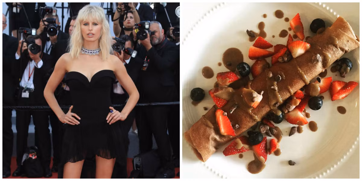 Người mẫu Karolina Kurkova tự chuẩn bị bữa sáng mỗi ngày. Cô thường chọn cháo yến mạch ăn kèm cùng một số loại trái cây như ổi, dứa, nho khô, táo và uống thêm một ly nước cam, hoặc nước chanh... Ảnh: Internet.