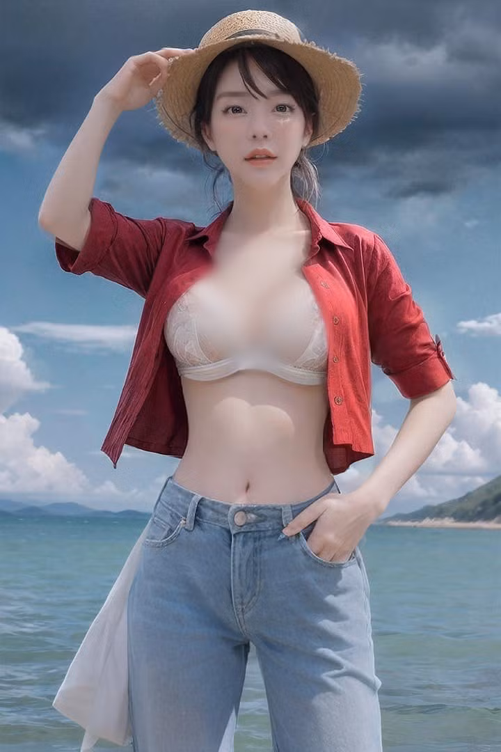 Bên cạnh đó, cô nàng còn hoá trang thành nhân vật chính Luffy mũ rơm, nhận được đông đảo sự quan tâm chú ý.