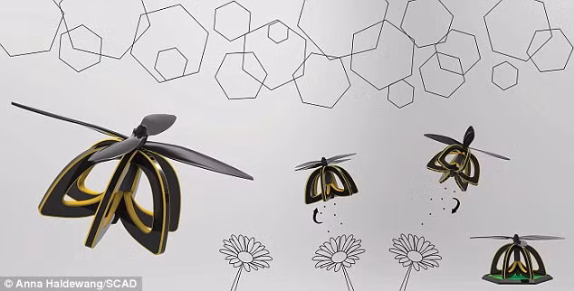 Được biết, con ong robot biết thụ phấn cho hoa này có tên gọi là "Plan Bee", là đứa con tinh thần của một sinh viên chuyên ngành thiết kế công nghiệp thuộc trường cao đẳng Savannah College of Art and Design, bang Georgia, Mỹ. Ý tưởng về một con ong robot ra đời sau khi Anna được học về những số liệu thống kê, cho thấy số lượng loài của những con ong đang giảm xuống trầm trọng. (Nguồn Dailymail)