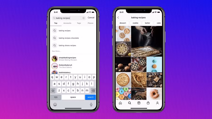 Ví dụ, thẻ "Instagram Explore" quy định quá trình hiển thị ảnh và video Reels từ những tài khoản lạ. Thuật toán đầu tiên tổng hợp các bài viết công khai trên Instagram, sau đó xem xét cách người dùng tương tác với những nội dung tương tự. Cuối cùng, nội dung được xếp hạng và hiển thị trong tab Khám phá.