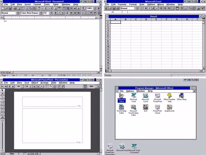 Cũng trong năm 1990, Microsoft giới thiệu phiên bản Office đầu tiên.
