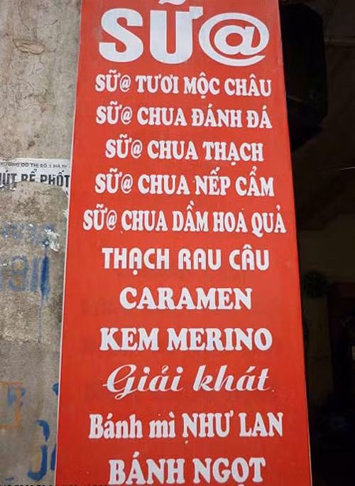 "Choáng" với tấm biển thay toàn bộ chữ "a" bằng @.