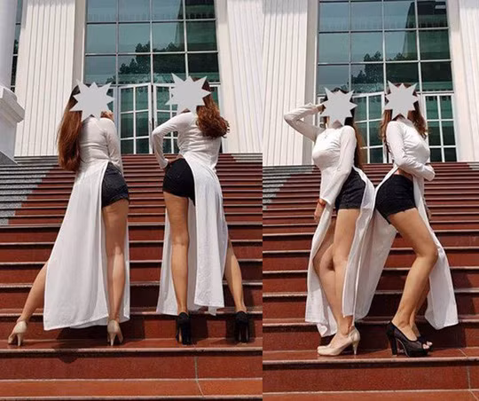 Hình ảnh nữ sinh mặc áo dài cùng quần ngắn lan truyền trên mạng xã hội, rất nhiều ý kiến tranh luận đã bùng nổ. Đa phần ý kiến cho rằng việc kết hợp trang phục như vậy quá phản cảm. Hình hai cô gái mặc áo dài, quần đùi chụp ảnh giữa sân trường ĐH Sư phạm HCM bị cho là thảm họa thời trang.
