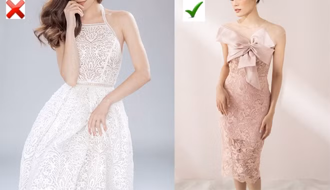 Trang phục cắt xẻ, xuyên thấu: Dự đám cưới đồng nghĩa với việc bạn nên chọn những trang phục chỉnh tề, sành điệu nhưng phải đảm bảo tính lịch sự. Để làm được điều đó, bạn nên tránh xa những bộ đồ cắt xẻ táo bạo, xuyên thấu quá đà.