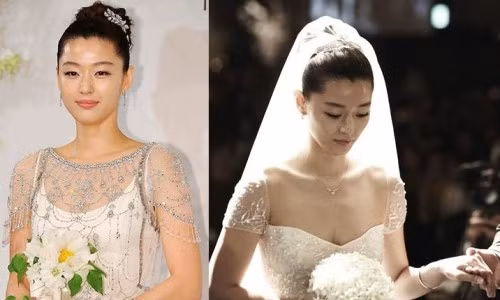 Nàng tiên cá Jun Ji Hyun chuẩn bị hai bộ váy trong ngày trọng đại. Một bộ được mặc khi xuất hiện trước truyền thông và một bộ mặc trong nghi lễ chính thức. Nữ diễn viên trông thật quyến rũ và tinh khôi trong chiếc váy cưới điệu đà với những hạt pha lê lấp lánh kết trên thân váy. Theo một nguồn tin, thiết kế này được đặt riêng từ nước ngoài và vừa được chuyển về qua đường hàng không. Cùng với bộ cánh đắt giá, "cô nàng ngổ ngáo" sẽ sử dụng nữ trang của thương hiệu danh tiếng Chaumet, Paris. Bộ váy cưới mặc trong hôn lễ đến từ thương hiệu Reem Acra có giá lên đến gần 80 triệu won (khoảng 1,6 tỉ đồng).
