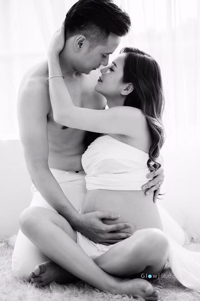 Trong giai đoạn bầu bí, Thu Hương cũng được ông xã quan tâm và cưng chiều nên tinh thần cũng được thoải mái.