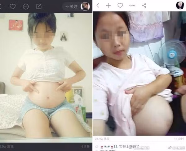 Nu sinh cap 2 o Trung Quoc thi nhau khoe bung bau