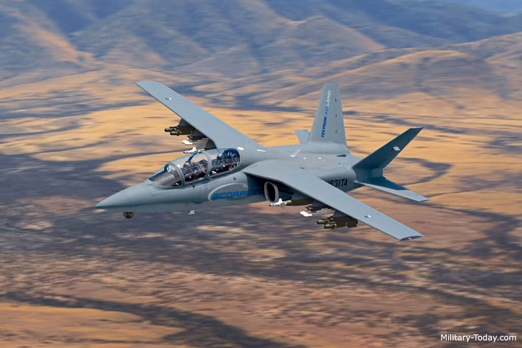 Theo Tạp chí Flight Global, từ ngày 10-14/10, máy bay cường kích Scorpion (Bọ Cạp) đã tiến hành lần thử nghiệm vũ khí đầu tiên tại trường bắn White Sand, bang New Mexico. Nguồn ảnh: Military-Today