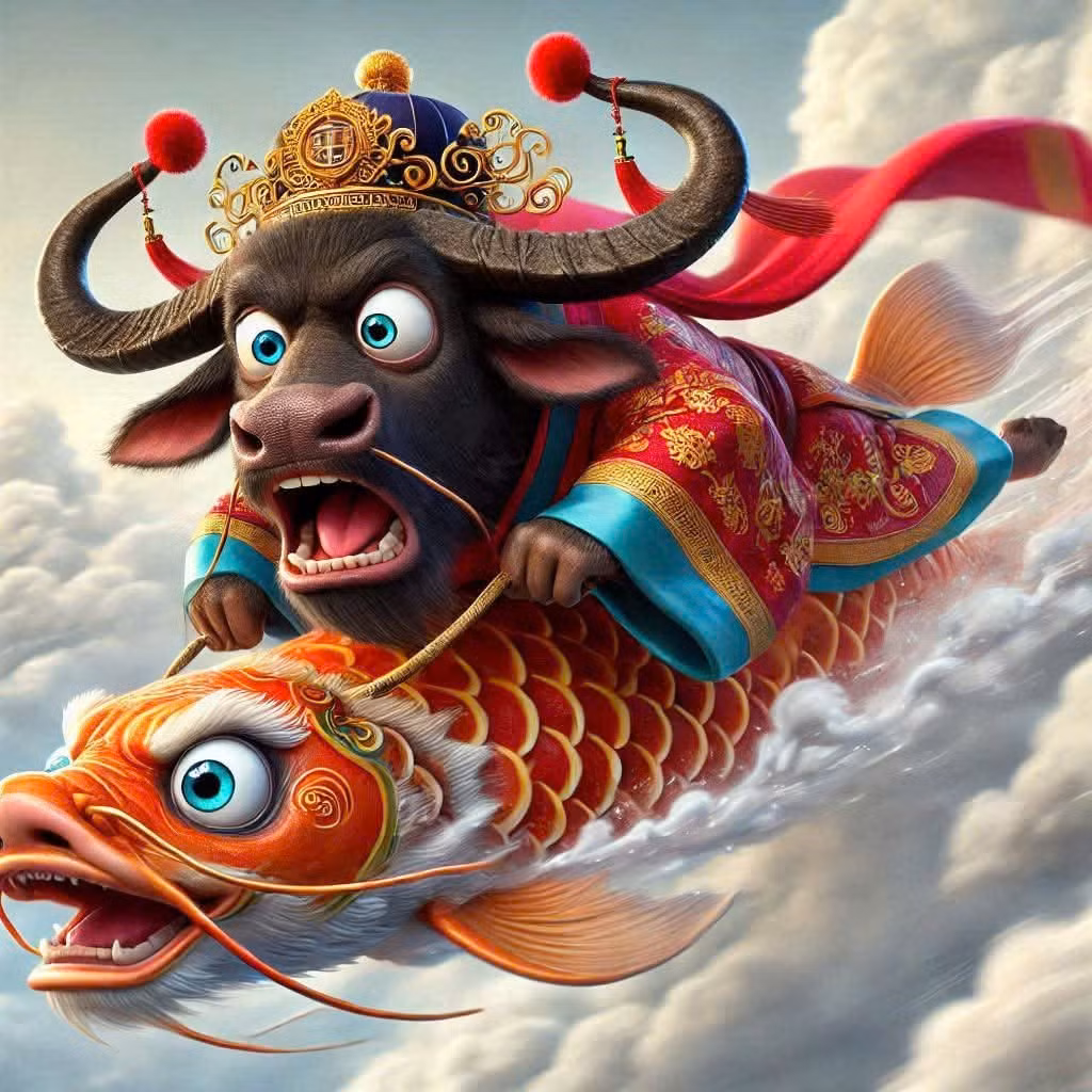 Ngưu thần tỏ ra rất tập trung, giao thông hôm nay xem chừng khá đông và phức tạp. Với những công cụ tạo ảnh bằng AI, người dùng có thể sử dụng những câu lệnh (prompt) để tạo bất kỳ ảnh gì mà mình muốn. Ảnh: AI Creat by F/tuanpm69
