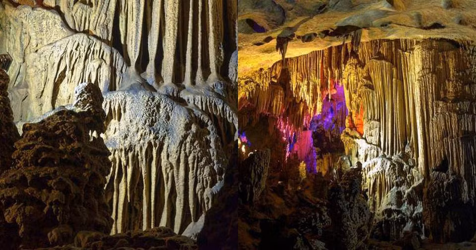 Hang Kỳ Rằng: Đây là hang hóa thạch, dài 417 m, sâu khoảng 34 m, rộng nhất 30 m, hẹp nhất 0,7m, thoải dần từ cửa vào đến cửa ra. Hang có hệ thống nhũ phát triển rất đồ sộ, đẹp và còn đang được bảo tồn tốt.