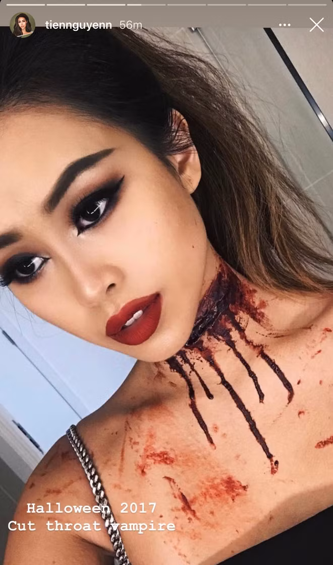 Chỉ nhìn bộ ảnh về những màn hóa thân cực ấn tượng của cô nàng rich kid này, có thể thấy Tiên Nguyễn vô cùng xứng đáng với danh hiệu "nữ hoàng Halloween" khi diện những bộ trang phục nhìn kỳ quái nhưng lại vô cùng ấn tượng.