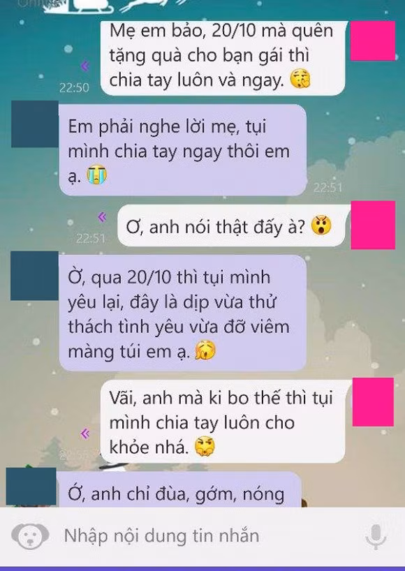  Ngày 20/10 chị em háo hức chờ đợi một món quà từ người đàn ông của mình. Để có được món quà như ý muốn, phái đẹp có thể bất chấp mọi "thủ đoạn" khiến các đấng nam nhi phải ngoan ngoãn chấp thuận.