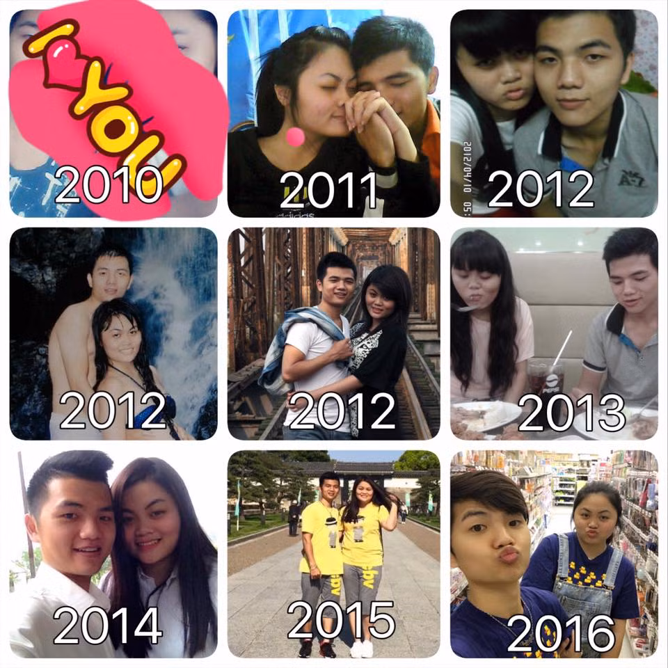 Trong bức ảnh lần đầu Hà Anh và Đắc Đại chụp cùng nhau vào năm 2011, cô nữ sinh 9X khi ấy nặng có 42kg. Nhưng chỉ sau vài năm yêu và cưới Đắc Đại, được bạn trai khi đó và bây giờ là chồng quan tâm, chăm sóc từng li từng tí, nhất là khoản ăn uống, nên Hà Anh đã tăng thêm hơn 30kg.