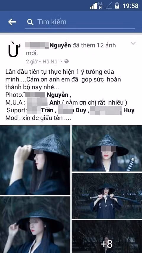 Khi mà chưa rõ hai cô gái này có phải là một hay không thì không ít "thánh mò" còn tìm ra được cả ekip chụp bộ ảnh này. "Nữ hiệp" trong bộ ảnh được dân mạng tìm ra có trang phục giống hệt "nữ hiệp" trên đường phố. Có thể thấy cô gái trong ảnh sở hữu đôi mắt sắc, khuôn mặt bầu bầu bĩnh, nước da trắng ngần và mái tóc dài thướt tha.