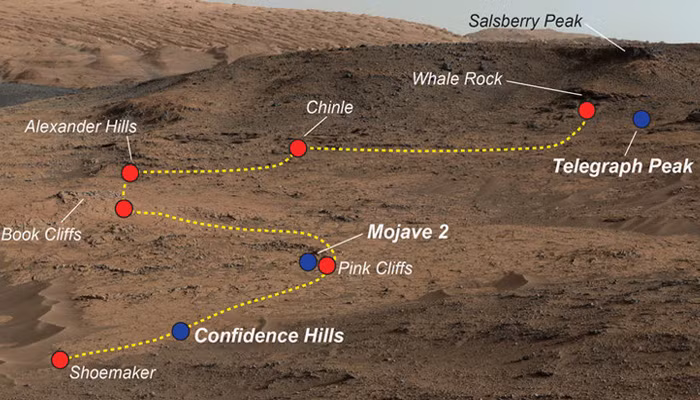 Theo đó, vào đầu tháng 6/2017, tàu vũ trụ Mars Curiosity của NASA đã khám sát địa chất ngay vùng chân núi Mount Sharp, sao Hỏa, vùng được cho là từng có một hồ cổ từng tồn tại khoảng 3,5 tỷ năm trước. Nguồn ảnh: Space.