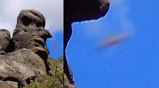 Vật thể nghi UFO lọt vào ảnh chụp tảng đá lạ ở Mỹ Vat the nghi UFO lot vao anh chup tang da la o My