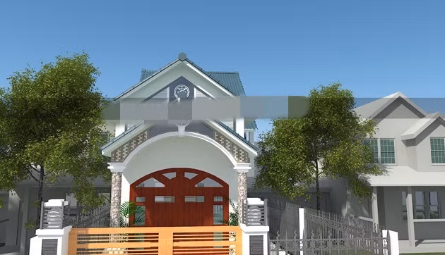 Nhà phố mái thái ấn tượng với kiến trúc vòm kiểu Pháp. Ảnh: Maunhadepvn.