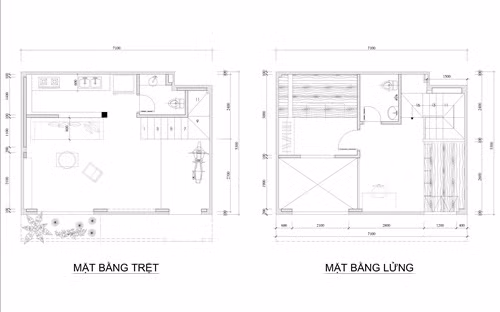 Bản vẽ thiết kế nhà cấp 4 gác lửng. Nguồn ảnh: Công ty Homico.