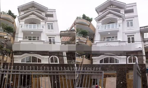 Nằm trên con đường Cách mạng tháng 8 (quận Tân Bình, TP HCM), ngôi biệt thự phố gây chú ý với dáng vẻ uy nghi, bề thế.
