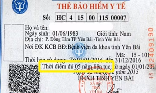 Tham gia BHYT 5 năm liên tục có thể được chi trả 100% chi phí khám chữa bệnh.
