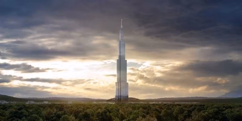 Tháp Sky City (Hồ Nam, Trung Quốc) dự kiến cao 839m và hoàn thành trong 90 ngày. Tuy nhiên, công trình bị dừng thi công do không hoàn thành các thủ tục cần thiết.