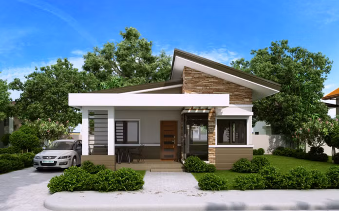 Nhà trệt với diện tích 108m2 rộng rãi, thiết kế hiện đại với giá khoảng 500 triệu đồng. Ảnh: Homify.