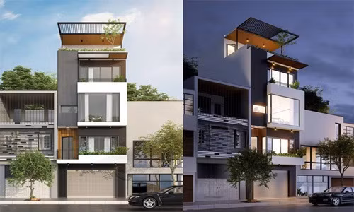 Mẫu thiết kế nhà phố 4 tầng 50m2 ngày càng phổ biến trong các thành phố lớn. Công trình mang phong cách hiện đại, tận dụng tối đa không gian diện tích đất. Ảnh: Arcviet.