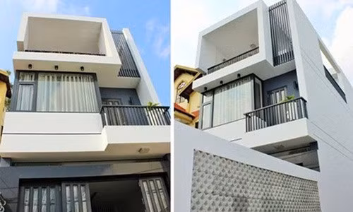 Ngôi nhà 3 tầng có giếng trời, trong đó 2 tầng chính, tầng 3 là không gian cho sân thượng. Ảnh: Xaynhapho.