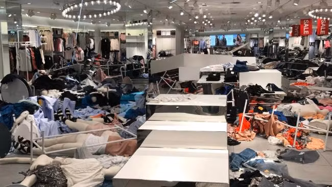 Người dân biểu tình, đập phá mọi cửa hàng H&amp;M tại thành phố Johannesburg, Nam Phi. Ảnh: Newsapi.