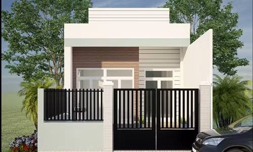 Nhà phố 1 tầng gác lửng đơn giản trong kết cấu, phù hợp với gia đình có thu nhập trung bình. Ảnh: Vinatrends.