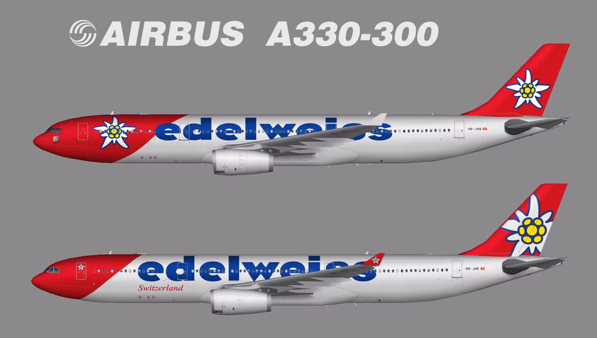 Tháng 3/2011, Edelweiss Air bổ sung chiếc Airbus A330-300 lớn hơn cho đội bay. Ảnh: Edelweiss Air.