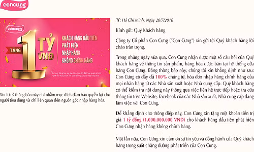 Con Cung bat ngo go thong bao thuong 1 ty tren website