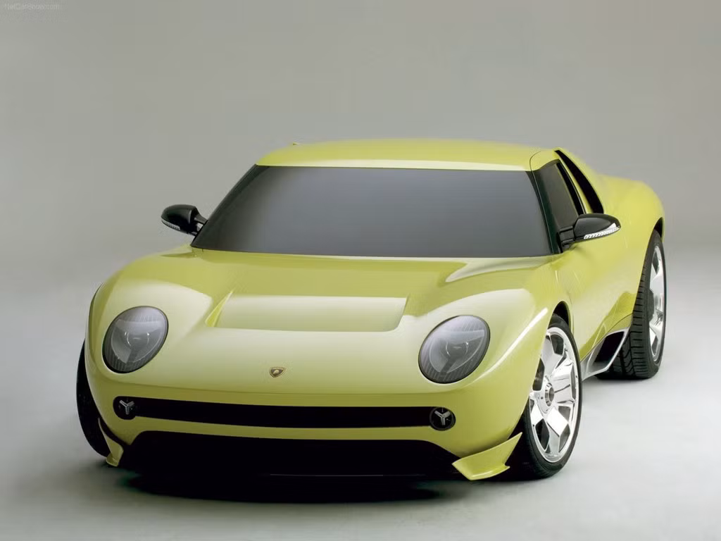 Lamborghini Miura: Để kỷ niệm 40 năm ra đời chiếc Miura huyền thoại, một phiên bản cải tiến của mẫu xe này được Lamborghini giới thiệu vào năm 2006, nhưng vẫn dựa trên thiết kế nguyên gốc Miura đời đầu. Đáng tiếc, concept này ra đời chỉ với mục đích tri ân, còn hãng xe nước Ý sẽ tập trung vào việc sản xuất những mẫu xe mới.