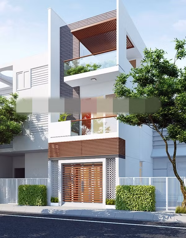 Nhà gồm 2 tầng và một tầng tum có khoảng sân thượng để trồng cây cảnh thoáng mát và là nơi thư giãn lý tưởng cho các thành viên trong gia đình. Ảnh: Kientrucnhaviet.