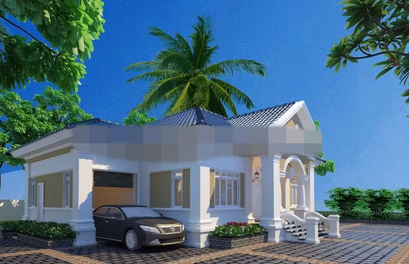 Công trình mang nét đẹp bề thế, đồ sộ trong kiến trúc, nổi bật trong không gian sân vườn thân thuộc. Ảnh: Sieuthimaunha.