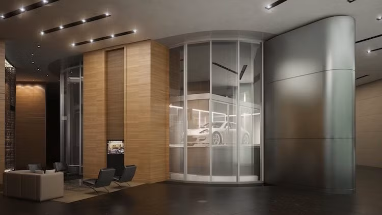 Không phải là tòa tháp cao nhất song Porsche Design Tower gây chú ý bởi hệ thống thang máy đưa xe hơi lên tận cửa căn hộ.
