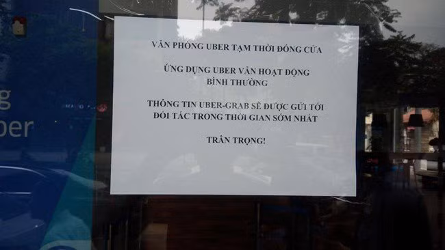 Thông báo tạm thời đóng cửa văn phòng Uber tại Hà Nội