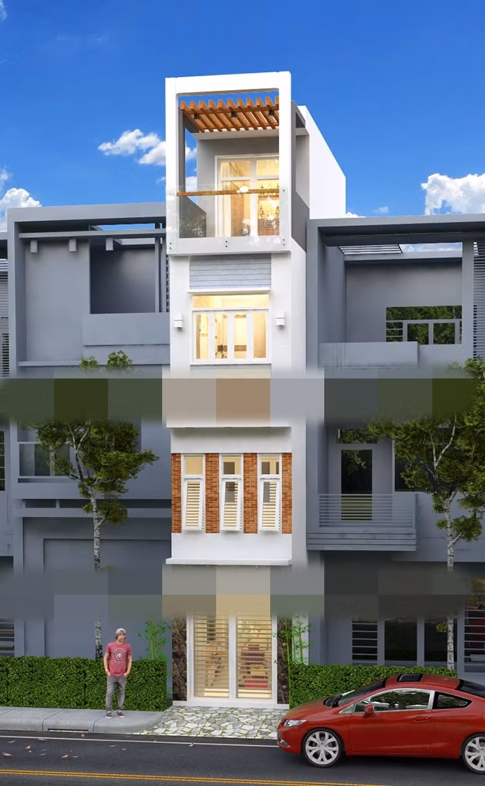 10 mau nha pho mat tien hon 2m dep tung centimet