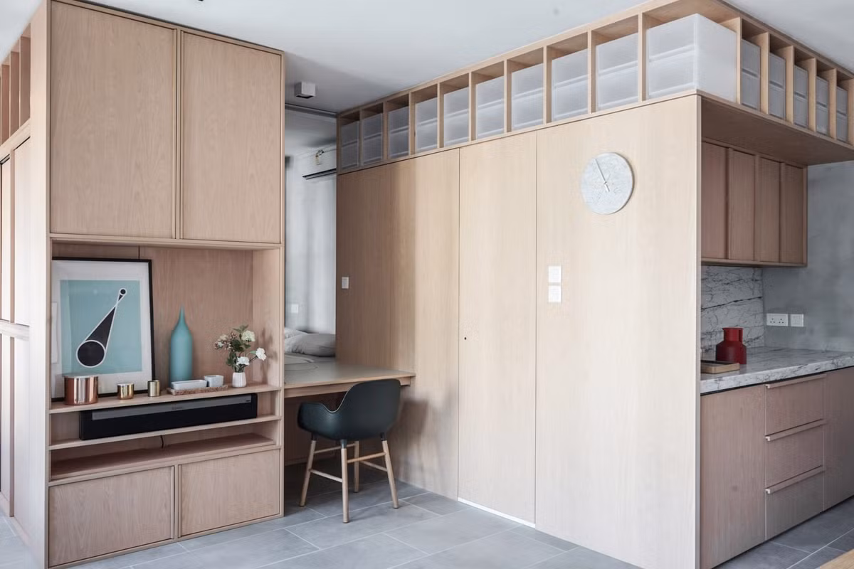 Căn hộ nhỏ được cải tạo từ căn hộ 2 phòng ngủ.