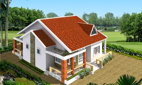Mái tôn giả ngói đỏ tươi mang nét đẹp truyền thống và sang trọng. Ảnh: Xaydungnhadepmoi.