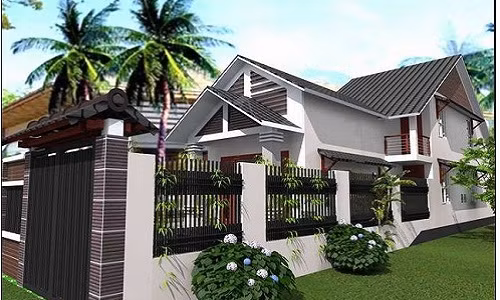 Từng cột trụ được thiết kế rất chắc chắn mang đến vẻ đẹp bề thế cho ngôi nhà. Ảnh: Kientrucdothixanh.