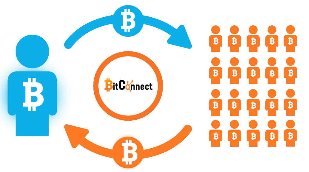 Với đa cấp, khi một nhà đầu tư giới thiệu cho các nhà đầu tư khác tham gia vay Bitconnect sẽ nhận được hoa hồng. Ảnh: Etherbanking.