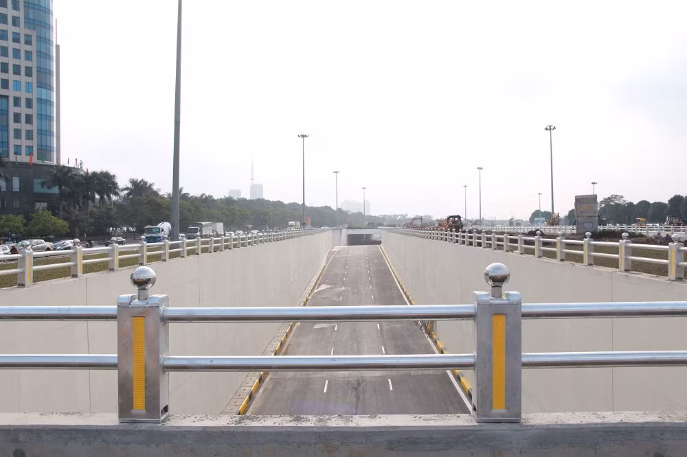 Phần hầm qua gầm cầu cạn sẽ được nối tiếp với đoạn hầm hở của dự án đường Đại lộ Thăng Long.