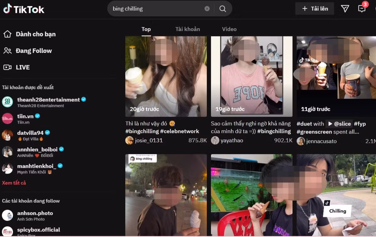 Đoạn clip này trở nên phổ biến, cụm từ “bing chilling” được nhiều bạn trẻ biết tới và nổi lên “làm mưa làm gió” trong giới trẻ.